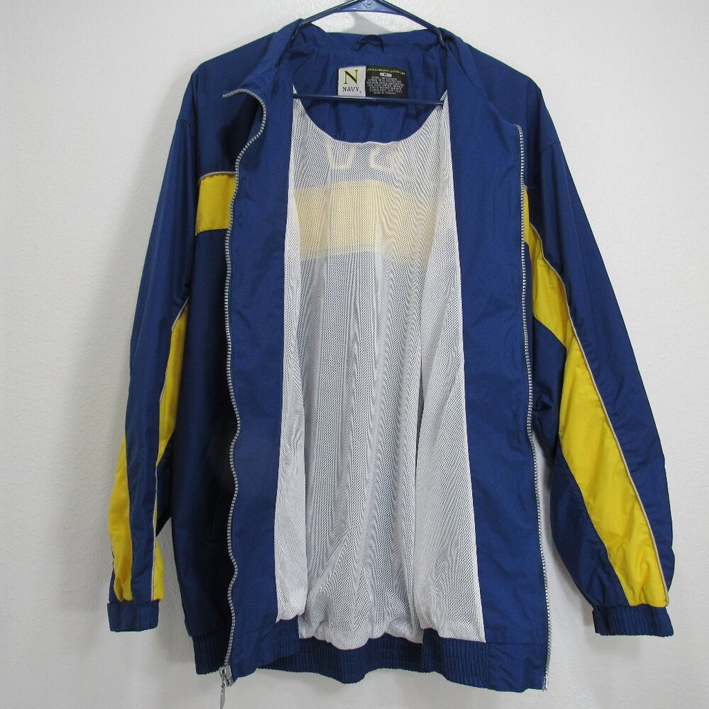 Vtg 1990 Authentic Navy Accelerate Your Life Medium warm up Navy track jacket - Picture 3 of 16